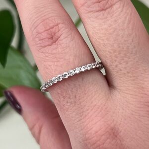 NEW Sterling Silver CZ Diamond Eternity Band, Size 10, 925